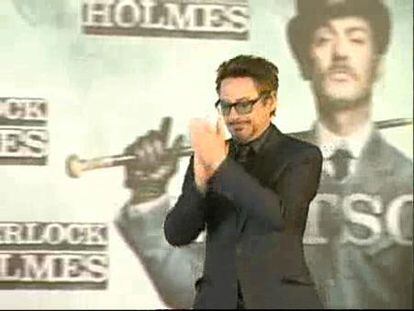Robert Downey Jr. y Jude Law presentan 'Sherlock Holmes' en Madrid
