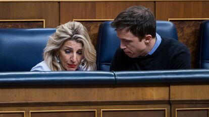 Yolanda Díaz e Íñigo Errejón, en el Congreso el pasado 5 de diciembre.