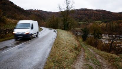 La carretera francesa en la que Alex Batty fue recogido por Fabien Accidini.