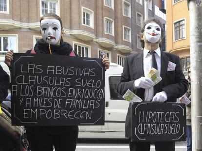Protesta contra las cl&aacute;usulas suelo.
