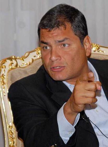 Rafael Correa, durante la entrevista.