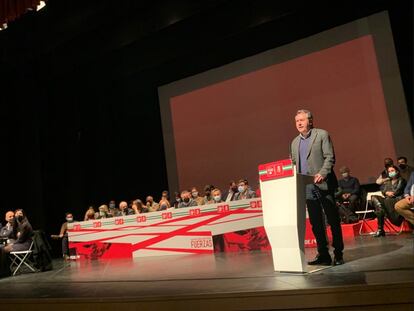 El secretario general del PSOE de Andalucía, Juan Espadas, en el comité provincial del partido en Sevilla.