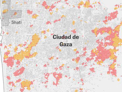 Mapas | La destrucción de la franja de Gaza por los bombardeos israelíes