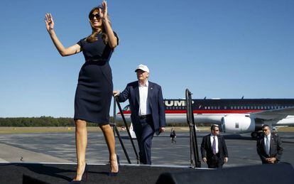 Melania y Donald Trump el pasado 5 de noviembre en Wilmington (Carolina del Norte). 