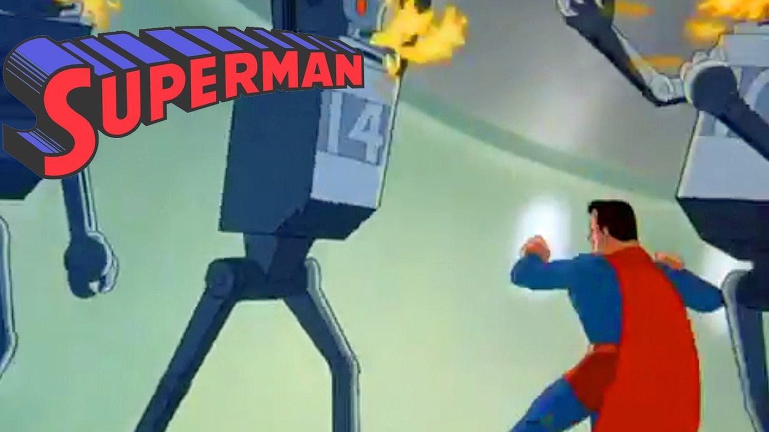 Fotograma de uno de los cortos animados de Superman.