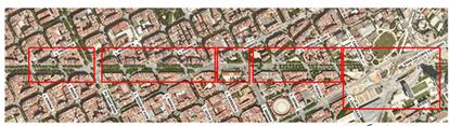 El trazado del tranvía de Barcelona entre Glòries y la calle de Girona.