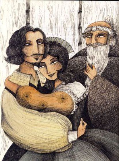 Ilustración para 'La historia de Los novios' de Marco Lorenzetti.