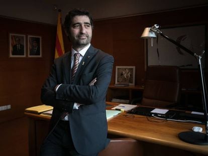 Jordi Puigneró, conseller de Polítiques Digitals i Administració Pública, al seu despatx.