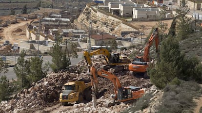 Construcciones en el asentamiento judío Shiló, en Cisjordania.