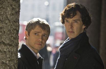 Benedict Cumberbatch y Martin Freeman, en una escena de &#039;Sherlock&#039;