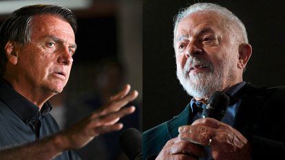 Jair Bolsonaro y Lula da Silva, en un montaje con imágenes de este domingo.