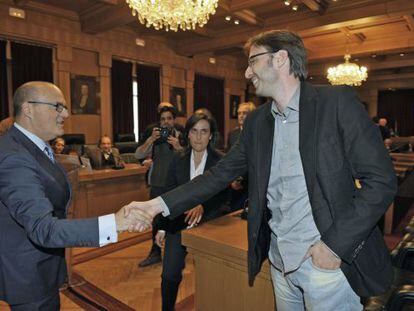 El presidente de la Diputaci&oacute;n, Jos&eacute; Manuel Baltar, felicita a David Reinero.