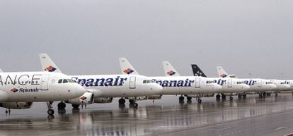 Avions de Spanair a l'aeroport del Prat.