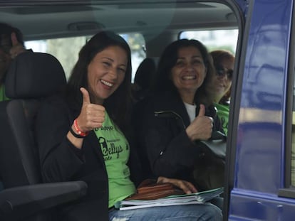 Representantes de Las Kellys se dirigen a La Moncloa. Carlos Martínez. Vídeo: Carlos Martínez/ Belén Fernández
