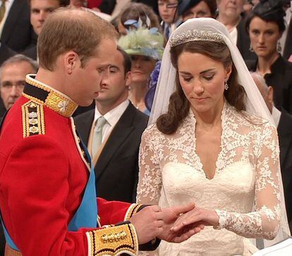 Los duques de Cambridge, el día de su boda hace ahora 10 años.