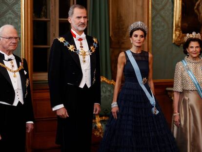 Los reyes de España durante su visita oficial a Suecia.