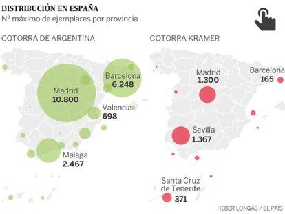 Datos del censo de 2015 de la organización SEO/Birdlife.