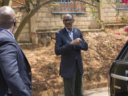 El presidente de Ruanda Paul Kagame despu&eacute;s de votar en Kigali el viernes. 