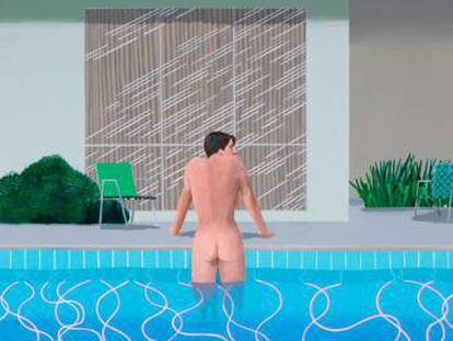 &#039;Peter saliendo de la piscina de Nick&#039; (1967), obra de David Hockney.