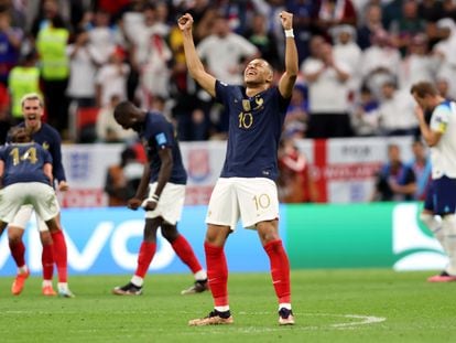 Kylian Mbappe tras la victoria de Francia frente a Inglaterra en cuartos de final del Mundial de Qatar 2022.