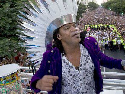 Carlinhos Brown en el desfile de Carnaval celebrado en C&aacute;diz.