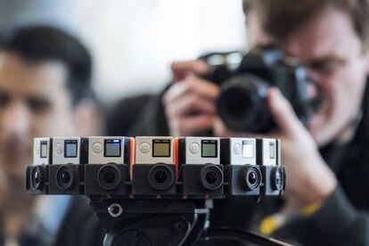 Módulo con 16 cámaras GoPro para grabar realidad virtual.