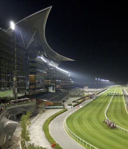 Vista del hipódromo de Meyden, en Dubai.