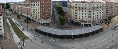 La primera supermanzana creada en Vitoria, en la confluencia de las calles Sancho el Sabio, Bastiturri y Ricardo Buesa.