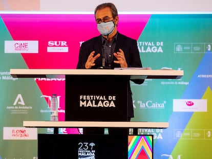 El director del Festival de Cine de Málaga en Español, Juan Antonio Vigar, durante la presentación de su 23ª edición.