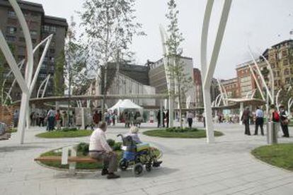 La plaza de Indautxu después de la remodelación.