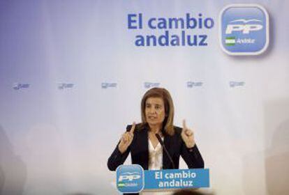 La ministra de Empleo, Fátima Báñez, durante un acto ayer en Córdoba.