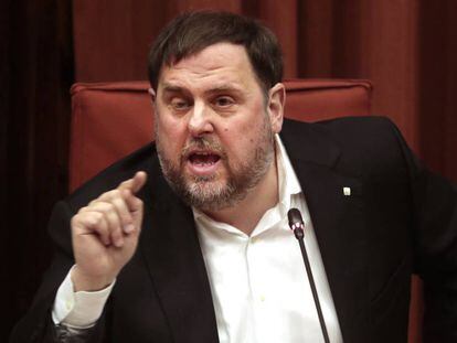 Oriol Junqueras, el 29 de enero en el Parlament.