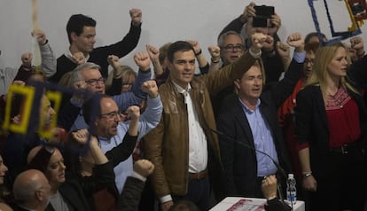 El exsecretario general del PSOE, Pedro S&aacute;nchez, en el acto celebrado en Castell&oacute;n.