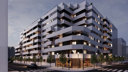 Recreación del primer residencial de Habitat en Berrocales de Madrid.