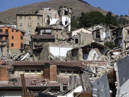 Vista general de Accumoli, el 3 de agosto de 2017.