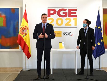Pedro Sánchez y Pablo Iglesias este martes.