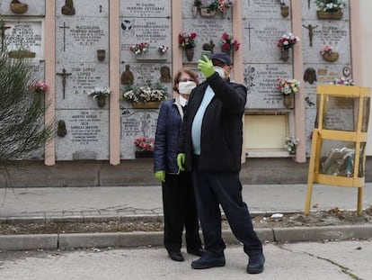 Imagen tomada en un cementerio de Madrid.