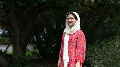 La activista afgana Shabana Basij-Rasikh, el pasado 7 de septiembre, en la sede del Centro Superior de Investigaciones Científicas (CSIC), donde recogió el premio Unicef.