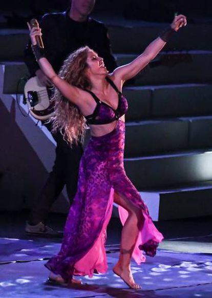 La actuación de Shakira en la apertura de los Juegos Centroamericanos y del Caribe de Barranquilla, Colombia, el 19 de julio de 2018..