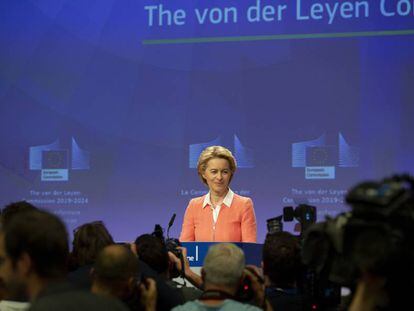 La nueva presidenta de la Comisión Europea, Ursula von der Leyen, este martes en Bruselas.