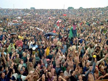 Imagen del Festival de Woodstock, en 1969.