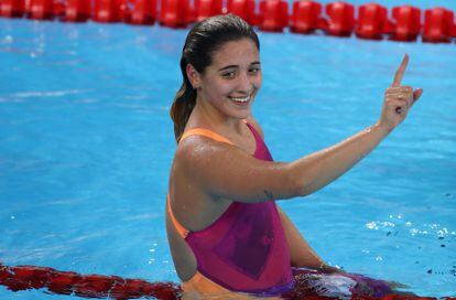 The swimmer Delfina Pignatiello, in an image of the Lima 2019 Pan American Games.