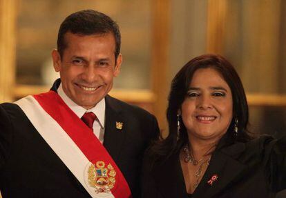 El presidente Humala con la nueva primer ministra de Per&uacute;, Ana Jara.