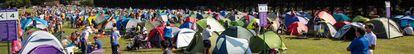 Acampada en el exterior de Wimbledon.