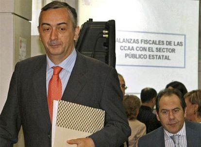 Carlos Ocaña, secretario de Estado de Hacienda, antes de presentar las balanzas fiscales.