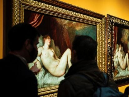 Exposición 'Pasiones mitológicas: Tiziano, Veronese, Allori, Rubens, Ribera, Poussin, Van Dyck, Velázquez', en el Museo del Prado, en Madrid.