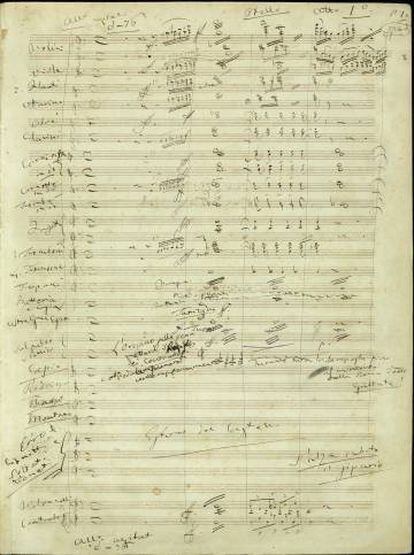 Manuscrito del comienzo de Otello.