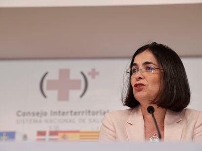 La ministra de Sanidad, Carolina Darias, este miércoles en Valencia.