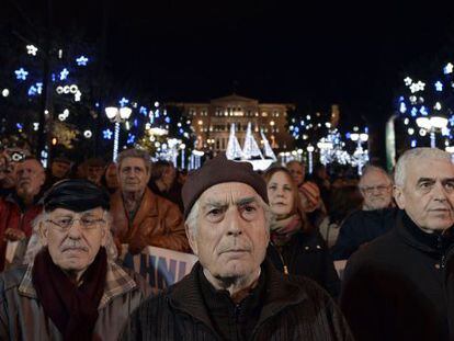 Protesta de pensionistas, este mi&eacute;rcoles en Atenas.
