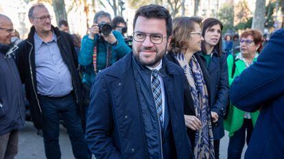 Aragonès, el miércoles a su llegada al juicio contra Serret 